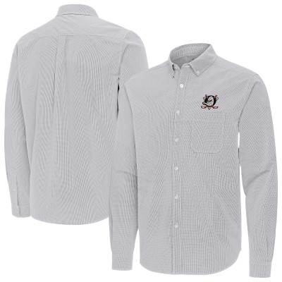 Рубашка Anaheim Ducks Antigua Gray Porter Woven Tri-Blend