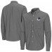 Vancouver Canucks Antigua Black Porter Woven Tri-Blend Long Sleeve Button-Down Shirt