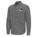 Vancouver Canucks Antigua Black Porter Woven Tri-Blend Long Sleeve Button-Down Shirt