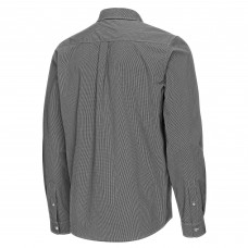 Vancouver Canucks Antigua Black Porter Woven Tri-Blend Long Sleeve Button-Down Shirt