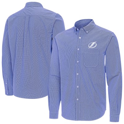 Рубашка Tampa Bay Lightning Antigua Blue Porter Woven Tri-Blend
