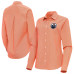 Женская рубашка с длинным рукавом Edmonton Oilers Antigua Orange Porter Woven Tri-Blend