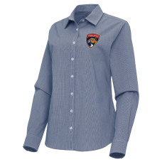 Женская рубашка с длинным рукавом Florida Panthers Antigua Navy Porter Woven Tri-Blend