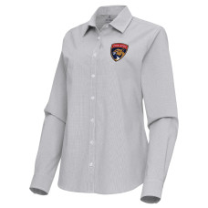 Женская рубашка с длинным рукавом Florida Panthers Antigua Gray Porter Woven Tri-Blend