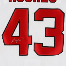 Игровая джерси Luke Hughes New Devils Autographed Fanatics Authentic White Fanatics Premium