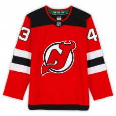 Игровая джерси Luke Hughes New Devils Autographed Fanatics Authentic Red Fanatics Premium