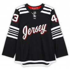 Игровая джерси Luke Hughes New Devils Autographed Fanatics Authentic Black Fanatics Premium