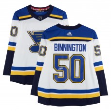 Jordan Binnington St. Louis Blues Autographed Fanatics Authentic White adidas Jersey