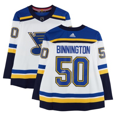 Jordan Binnington St. Louis Blues Autographed Fanatics Authentic White adidas Jersey