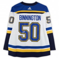 Jordan Binnington St. Louis Blues Autographed Fanatics Authentic White adidas Jersey