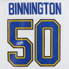Jordan Binnington St. Louis Blues Autographed Fanatics Authentic White adidas Jersey