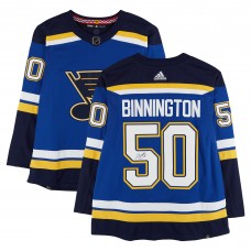 Jordan Binnington St. Louis Blues Autographed Fanatics Authentic Blue adidas Jersey
