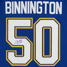 Jordan Binnington St. Louis Blues Autographed Fanatics Authentic Blue adidas Jersey