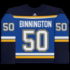 Jordan Binnington St. Louis Blues Autographed Fanatics Authentic Blue adidas Jersey
