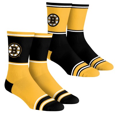 Unisex Boston Bruins Rock Em Socks 2-Pack Color Block Crew Socks Set