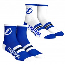 Подростковая Tampa Bay Lightning Rock Em Socks 2-Pack Multi Stripe Quarter Socks Set