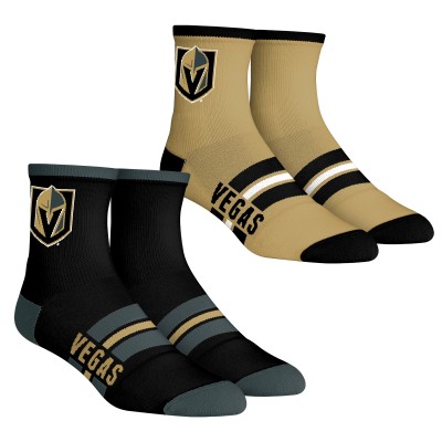 Подростковая Vegas Golden Knights Rock Em Socks 2-Pack Multi Stripe Quarter Socks Set