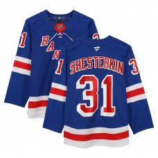 Igor Shesterkin New York Rangers Autographed Fanatics Authentic Blue Fanatics Premium Jersey Igor Shesterkin New York Rangers Autographed Fanatics Authentic Blue Fanatics Premium Jersey