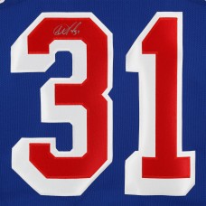 Igor Shesterkin New York Rangers Autographed Fanatics Authentic Blue Fanatics Premium Jersey Igor Shesterkin New York Rangers Autographed Fanatics Authentic Blue Fanatics Premium Jersey