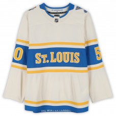 Jordan Binnington St. Louis Blues Autographed Fanatics Authentic 2025 Winter Classic Cream Fanatics Premium Jersey