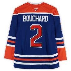 Игровая джерси Evan Bouchard Edmonton Oilers Autographed Fanatics Authentic Royal Fanatics Premium