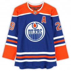 Leon Draisaitl Edmonton Oilers Autographed Fanatics Authentic Royal Fanatics Premium Jersey