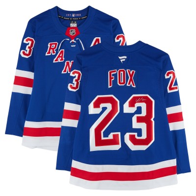 Adam Fox New York Rangers Autographed Fanatics Authentic Blue Fanatics Premium Jersey