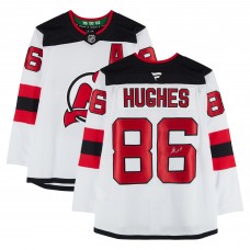 Игровая джерси Jack Hughes New Devils Autographed Fanatics Authentic White Fanatics Premium