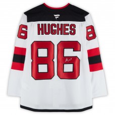 Игровая джерси Jack Hughes New Devils Autographed Fanatics Authentic White Fanatics Premium