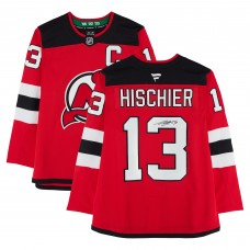 Игровая джерси Nico Hischier New Devils Autographed Fanatics Authentic Red Fanatics Premium