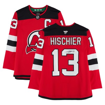 Игровая джерси Nico Hischier New Devils Autographed Fanatics Authentic Red Fanatics Premium