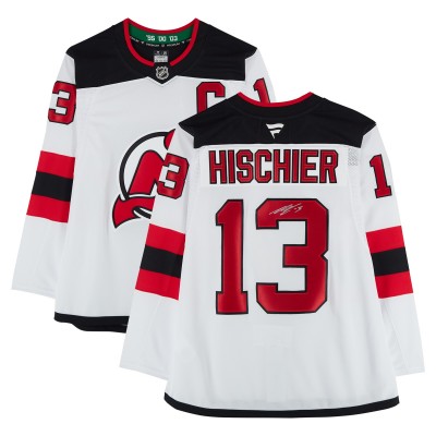 Игровая джерси Nico Hischier New Devils Autographed Fanatics Authentic White Fanatics Premium