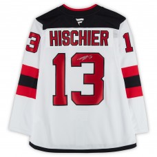 Игровая джерси Nico Hischier New Devils Autographed Fanatics Authentic White Fanatics Premium