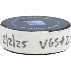 Jack Eichel Vegas Golden Knights Fanatics Authentic Game-Used Goal Puck vs. New York Rangers on February 2, 2025 - Second of Two Goals Scored