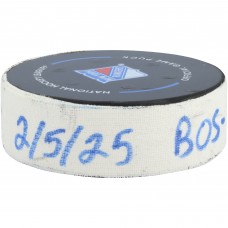 David Pastrnak Boston Bruins Fanatics Authentic Game-Used Goal Puck vs. New York Rangers on February 5, 2025