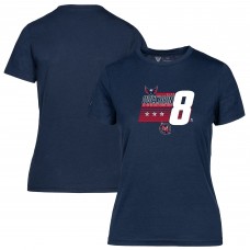 Женская футболка Washington Capitals Alexander Ovechkin Levelwear Navy NHL All-Time Leading Goal Scorer Milestone Stripes Name & Number Maddox