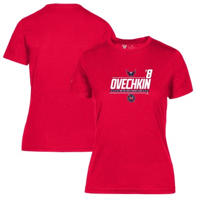 Женская футболка Washington Capitals Alexander Ovechkin Levelwear Red NHL All-Time Leading Goal Scorer Milestone Name & Number Maddox