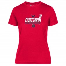 Женская футболка Washington Capitals Alexander Ovechkin Levelwear Red NHL All-Time Leading Goal Scorer Milestone Name & Number Maddox