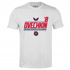 Washington Capitals Alexander Ovechkin Levelwear White NHL All-Time Leading Goal Scorer Milestone Name & Number Richmond T-Shirt