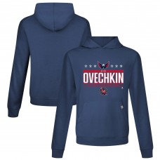 Washington Capitals Alexander Ovechkin Levelwear Navy NHL All-Time Leading Goal Scorer Milestone Stars Name & Number Relay Pullover Hoodie