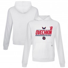 Washington Capitals Alexander Ovechkin Levelwear White NHL All-Time Leading Goal Scorer Milestone Name & Number Relay Pullover Hoodie