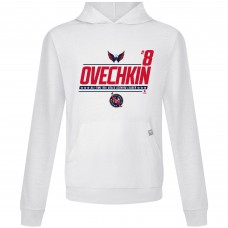 Washington Capitals Alexander Ovechkin Levelwear White NHL All-Time Leading Goal Scorer Milestone Name & Number Relay Pullover Hoodie