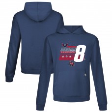 Washington Capitals Alexander Ovechkin Levelwear Navy NHL All-Time Leading Goal Scorer Milestone Stripes Name & Number Relay Pullover Hoodie