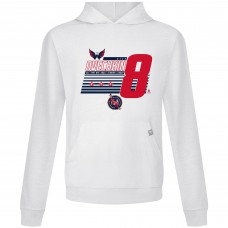 Washington Capitals Alexander Ovechkin Levelwear White NHL All-Time Leading Goal Scorer Milestone Stripes Name & Number Relay Pullover Hoodie