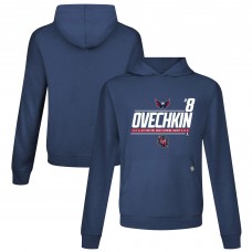 Washington Capitals Alexander Ovechkin Levelwear Navy NHL All-Time Leading Goal Scorer Milestone Name & Number Relay Pullover Hoodie