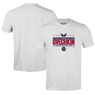 Детская футболка Washington Capitals Alexander Ovechkin Levelwear White NHL All-Time Leading Goal Scorer Milestone Stars Name & Number Little Richmond