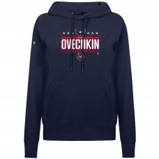 Толстовка Женская Washington Capitals Alexander Ovechkin Levelwear Navy NHL All-Time Leading Goal Scorer Milestone Stripes Name & Number Adorn