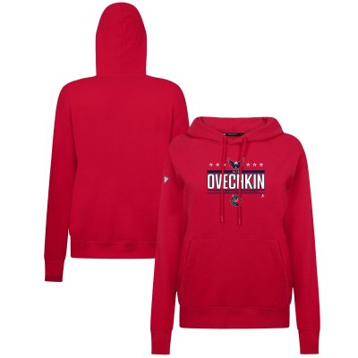 Толстовка Женская Washington Capitals Alexander Ovechkin Levelwear Red NHL All-Time Leading Goal Scorer Milestone Stripes Name & Number Adorn