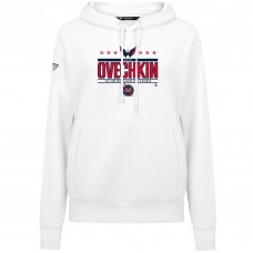 Толстовка Женская Washington Capitals Alexander Ovechkin Levelwear White NHL All-Time Leading Goal Scorer Milestone Stripes Name & Number Adorn