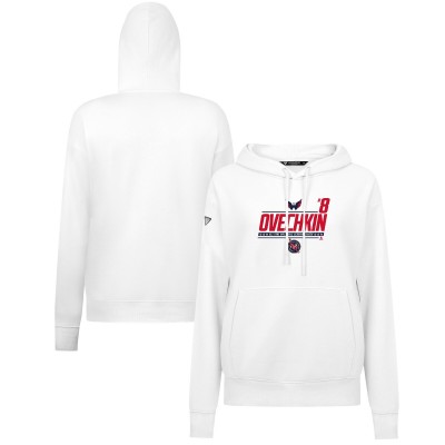 Толстовка Женская Washington Capitals Alexander Ovechkin Levelwear White NHL All-Time Leading Goal Scorer Milestone Stripes Name & Number Adorn